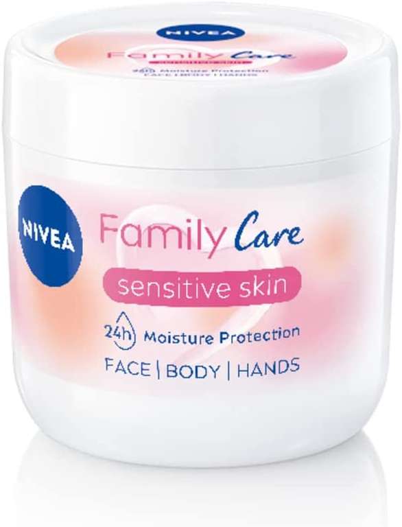 Nivea Family Care Sensitive Moisturising Cream (450ml) - £4.05 / £3.65 or less with Subscribe & Save @ Amazon