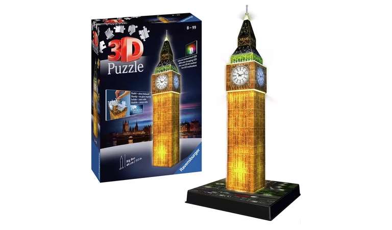 Big Ben At Night 216 Piece 3D Puzzle - £16.00 + Free click & collect @ Argos