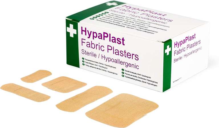 Safety First Aid Group HypaPlast Fabric Plasters, Assorted (100) Sterile Hypoallergenic