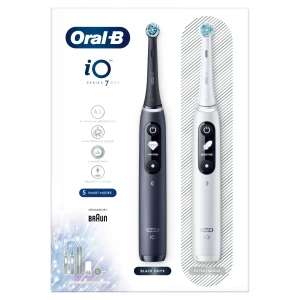 Oral B iO7 Duo Pack White and Black Toothbrushes