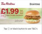Tim’s Crispy Chicken Sandwich for £1.99 @ Tim Hortons