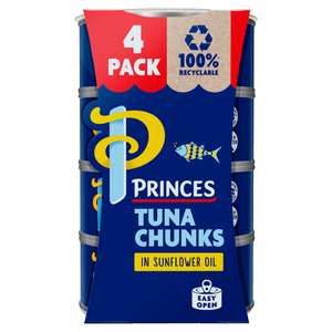 Princes Tuna Chunks in Sunflower Oil 4x145g - £3.75 Nectar Price @ Sainsbury's