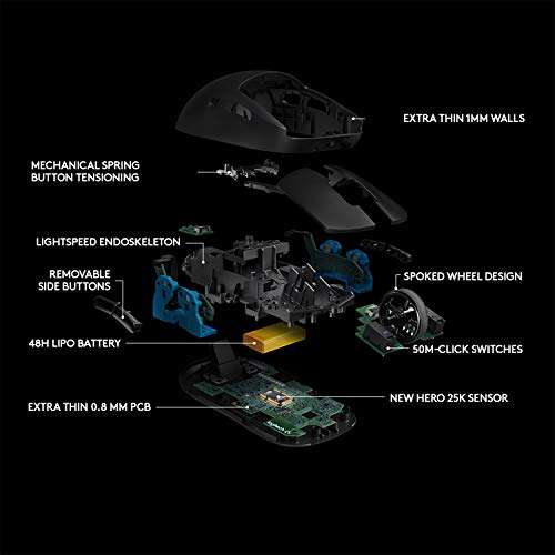 Logitech G PRO Wireless Gaming Mouse, HERO 25K Sensor, 25,600 DPI, RGB, Ultra Lightweight £69.99 @ amazon