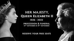 Free Cinema Tickets for the procession and funeral of Her Majesty Queen Elizabeth II @ Vue