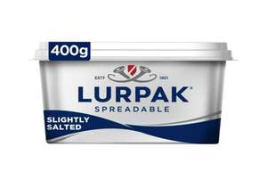 Lurpak Slightly Salted Spreadable Blend of Butter & Rapeseed Oil 400g (Unsalted & Lighter also available) - Nectar Price