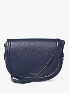 Aspinal of London Stella Leather Satchel Navy Bag reduced to £135 @ John Lewis & Partners
