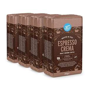 Happy Belly Ground Coffee Espresso Crema, 1kg (4 x 250g) £8.38 / £7.96 Subscribe & Save @ Amazon