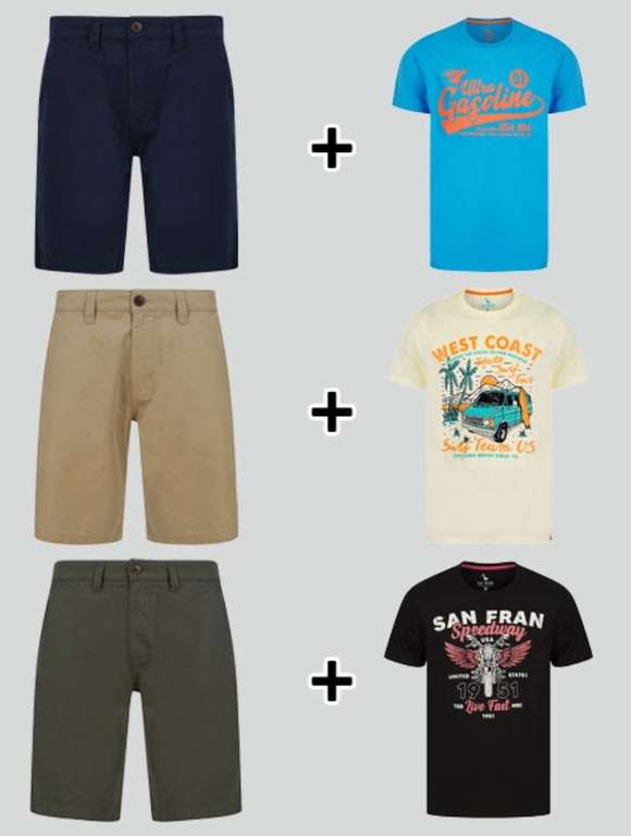 Mens Chino Shorts + T-shirt £17.99 using code + £2.80 delivery @ Tokyo Laundry