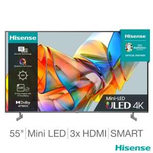 Hisense U6KQTUK Mini LED 4K UHD Smart TV (55 Inch £369.99 / 65 Inch £469.99) + 5 Year Warranty