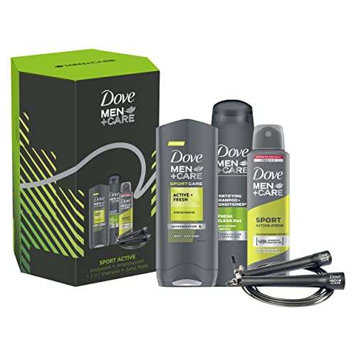 Dove Men+Care Sport Active Trio body wash, 2-in-1 shampoo & conditioner, anti-perspirant with a jump rope Gift Set - £5.39 @ Amazon
