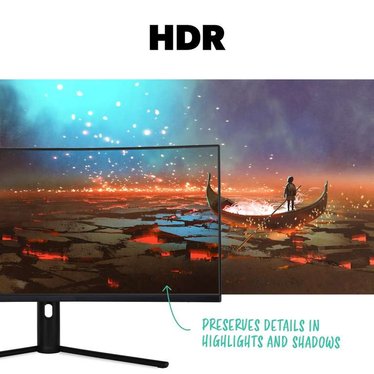electriQ 34" WQHD QLED 144Hz Curved Monitor £299.97 + £5.99 delivery @ Laptops Direct