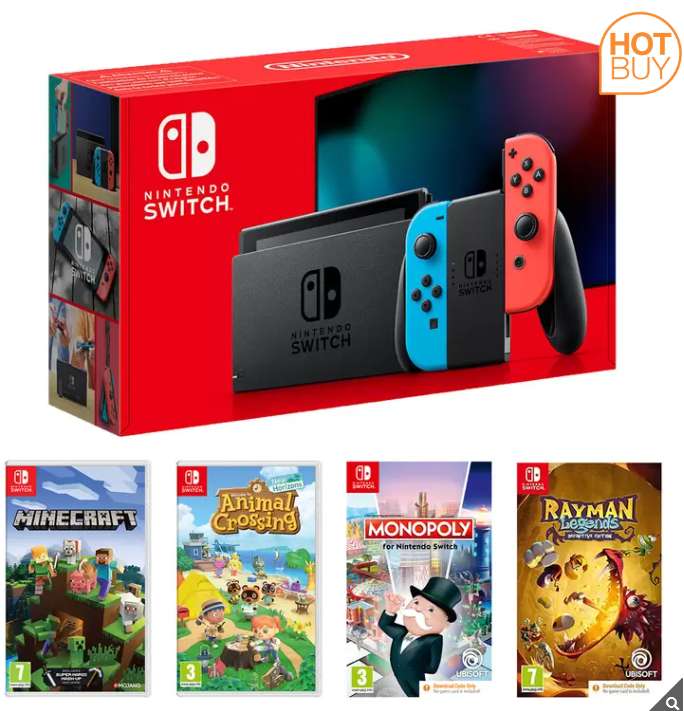 Nintendo Switch Neon Red and Blue Ultimate Bundle with Venom Nighthawk Headset, Venom Charge and Store, with 4 Games £349.99 @ Costco