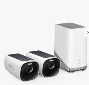 eufy S330 eufyCam 3 Wireless Smart Security System with Two 4K Indoor or Outdoor Cameras - White