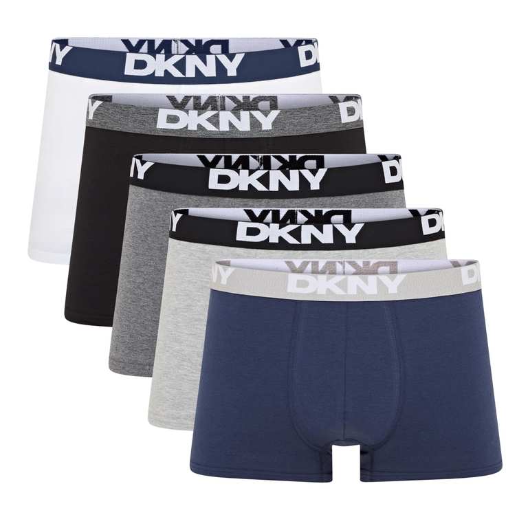 DKNY Men's Portland Trunks (Pack of 5) - S/M/L/XL (Black / Multi Colour)