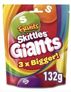 Skittles Giants Vegan Chewy Sweets Fruit Flavoured Pouch Bag 132g - Instore Camberwell Green