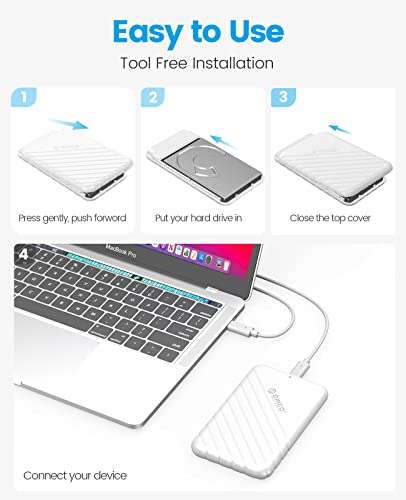 ORICO 2.5 inch External Hard Drive Enclosure USB 3.0 to SATA III for 7mm and 9.5mm SATA HDD SSD Tool Free - Sold by ORICO Official Store