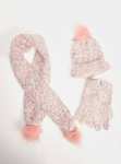 Pink & White Knitted Hat, Scarf & Gloves - 1-2 years £3.60 Free click & collect @ Argos