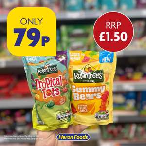 Rowntrees Gummy Bears 115g and Tropical Tots 140g