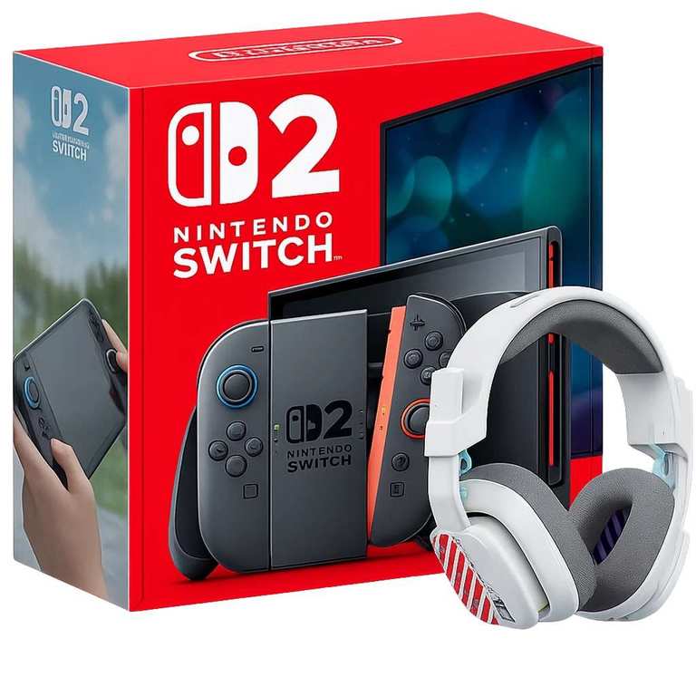 Nintendo Switch 2 Console + LOGITECH ASTRO A10 Gen 2 Wired Gaming Headset Bundle White - discount at checkout