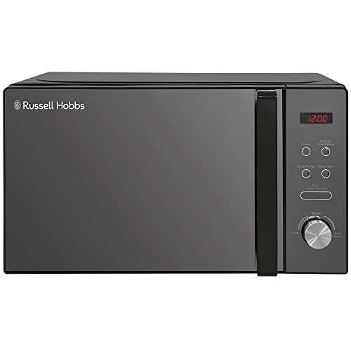 Russell Hobbs RHM2076B 20 Litre 800 W Black Digital Solo Microwave with 5 Power Levels Automatic Defrost, 8 Auto Cook Menus Prime Exclusive