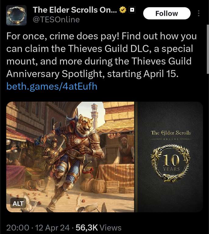 Elder Scrolls Online - Free Thieves Guild DLC