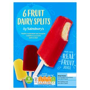 Sainsbury's Fruit Juice Ice Cream Splits 6x73ml - £1 @ Sainsbury's