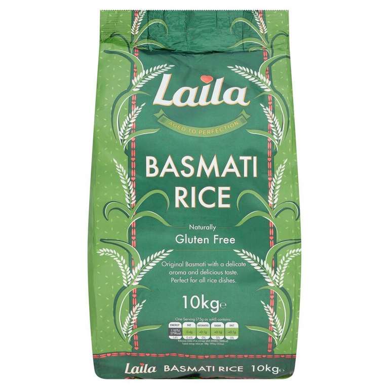 Laila Basmati Rice 10Kg (Clubcard Price) £14.40 @ Tesco