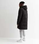 Black Longline Hooded Puffer Coat S/M