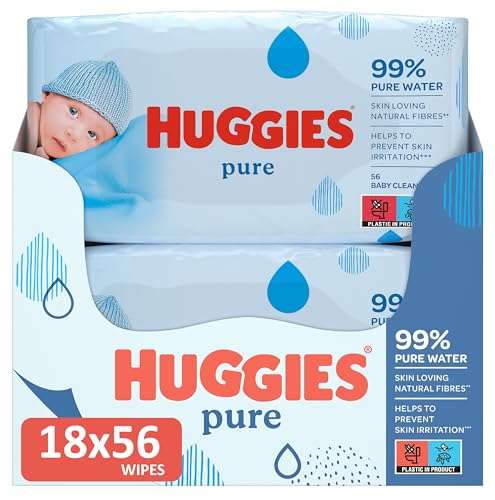 Huggies Pure, Baby Wipes, 18 Packs (1008 Wipes Total) - £9.98 / £8.92 S&S