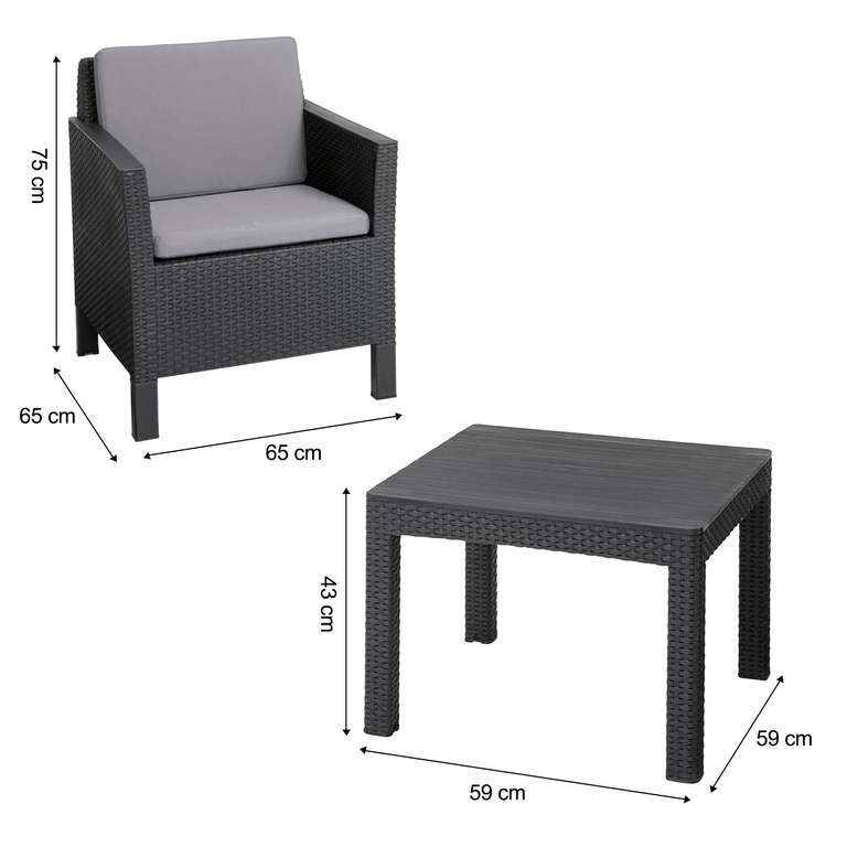 Keter Chicago 2 Seater Grey Balcony Set with code + free delivery