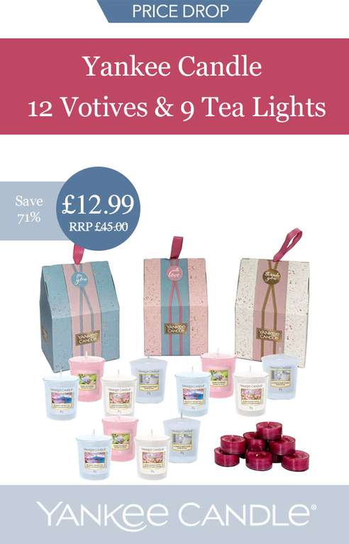 Yankee Candle Spring Collection (12 x Votives / 9 x Tealights) Bundle - W/Code