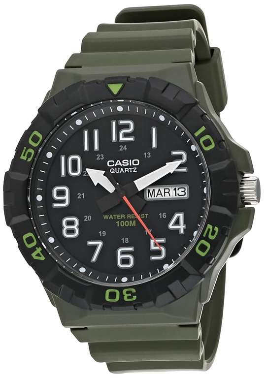 Casio Men's Military Style MRW-210H-3AVCF Quartz Green Resin Band Watch at Amazon US