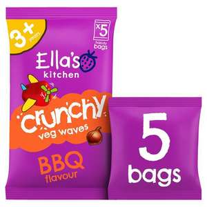 Ella's Kitchen Crunchy Veg Waves BBQ (5x10g) Case of 6 Multipacks (30x10g) Instore (Grimsby)