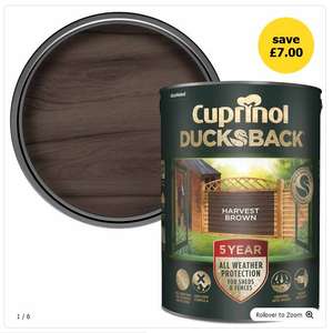 Cuprinol Ducksback 5 Year All Weather Protection Exterior Wood Paint - Various Colours: £11 + Free Click & Collect @ Wilko