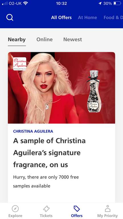 Free sample of Christina Aguilera’s signature fragrance 1.8ml - 7000 free samples available (new codes released daily)
