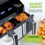 Tower, T17099, Vortx 5.2L & 3.3L Eco Dual Drawer Air Fryer with 8 One-Touch Pre-sets, 1700W Power, Black