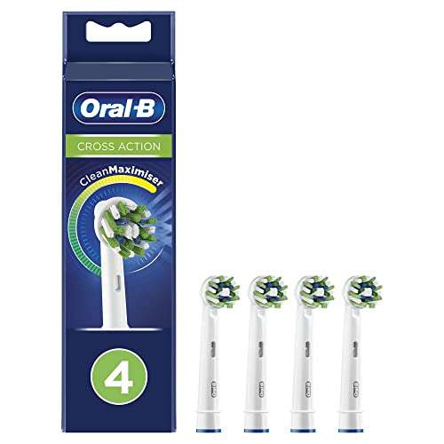 Oral-B Cross Action Electric Toothbrush Head, with CleanMaximiser Technology, Pack of 4, White £7.55 / £7.17 Subcribe and Save @ Amazon