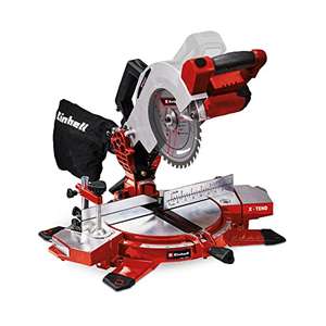 Einhell Power X-Change 18V Mitre Saw - 3000 RPM Circular Saw With Work Table, LED, Dust Collection, 45° Mitre Li Solo (Battery Not Included)