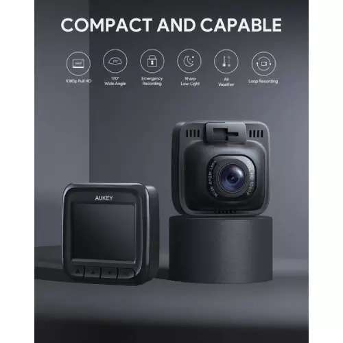 AUKEY DR01 Dash Cam Full HD 1080p Car Camera 6-lane 170° Wide Angle lens Sony Exmor Sensor - £24.99 @ MyMemory