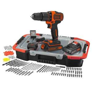BLACK+DECKER 18V Cordless Combi Drill 2 x 1.5Ah with 160 Accessories and Storage Box (BCD700BAST-GB) £70 with code £6 delivery @ Homebase