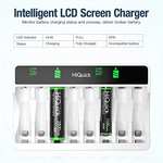 HiQuick 8-slot AA AAA LCD Battery Charger,, Type C and Micro USB + 8AAA Batteries @ HiQuick - FAST / FBA