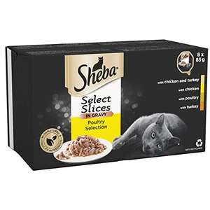 Sheba Select Slices Cat Trays Poultry Collection in Gravy 4x(8x85g) - £5.15 Each (Min Order 3) @ Amazon