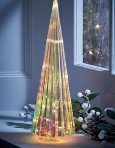 Iridescent Light-Up Christmas Tree Decoration now Reduced plus free click and collect