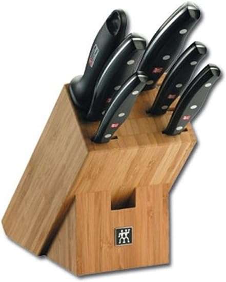 Zwilling 1001385 J. A. Henckels Pollux 7-Piece Kitchen Knife Block Set, Steel, Black, 28.0 cm*114.5 cm*11.0 cm