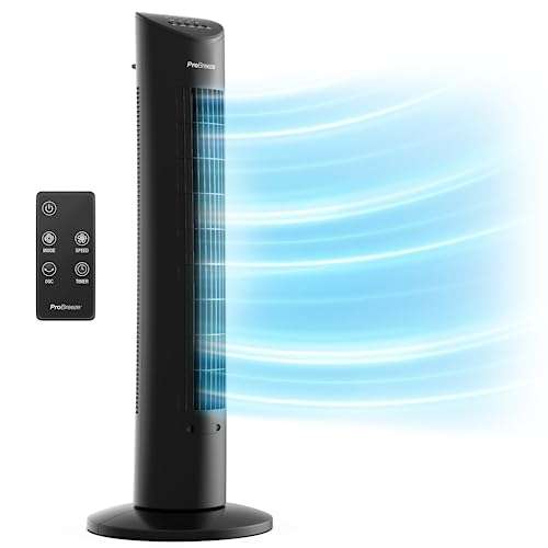 Pro Breeze Oscillating 30-inch Tower Fan with Ultra-Powerful 60W Motor, Remote Control Sold by One Retail Group
