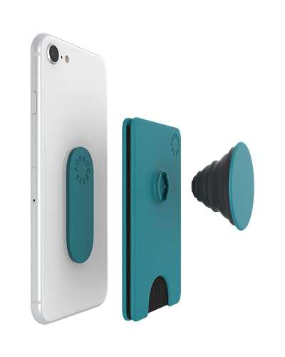 PopSockets PopWallet+ with Integrated Swappable PopTop for Smartphones and Tablets - Sea Green