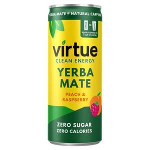 Virtue Energy Drink 250ml Peach and Raspberry 30p, Tropical 55p (Wilnecote, Tamworth)