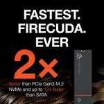 Seagate FireCuda 530, 1 TB, Internal Solid State Drive - M.2 PCIe Gen4 ×4 NVMe 1.4, transfer speeds up to 7300 MB/s