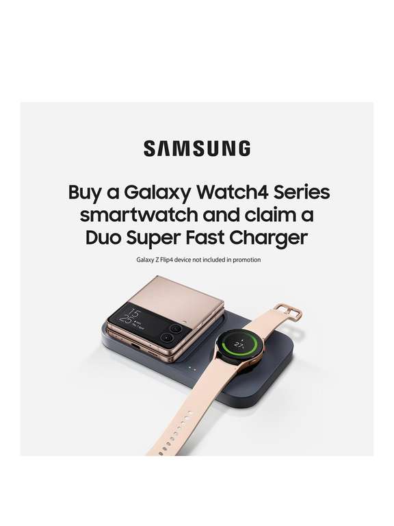 Samsung Galaxy Watch4 44mm 4G Smart Watch + Free Wireless Charger Duo, £159 + Free Click & Collect @ Very