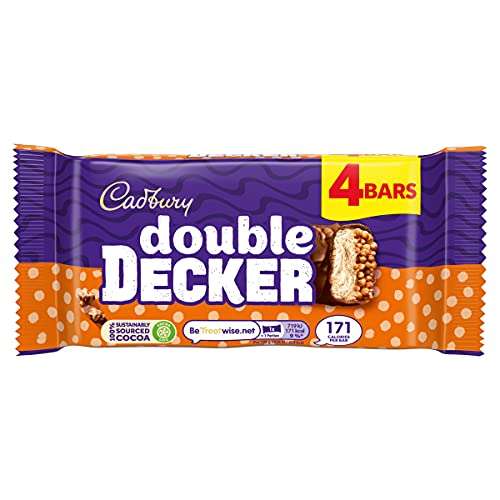 Cadbury Double Decker Chocolate Bar (Pack of 4) £1.29 @ Amazon